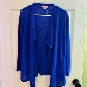 Lilly Pulitzer Womens XS Chesapeake Cardigan Waterfall Sweater Brilliant Blue